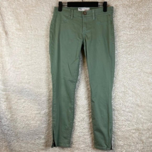 Rsq‎ Womens Miami Jeggings Green Pockets Ankle Zipper Flat Front Denim Juniors 7 - Picture 7 of 12